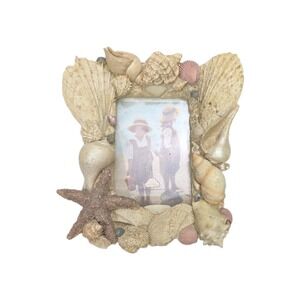 Vintage Fancy Frames Seashore Sea Shells Picture Frame 1991 4x6 Beach Coastal